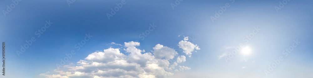 Blue sky with light clouds Seamless panorama in spherical ...