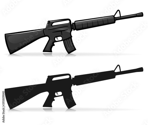 Vector kalasnikov army firearm illustration