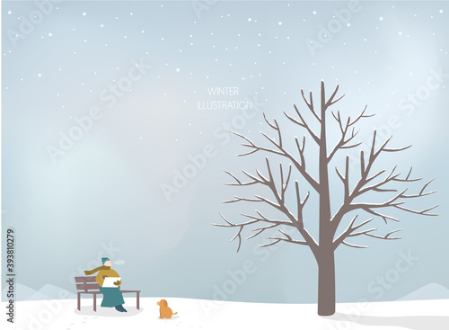 a collection of winter-emotional background illustrations