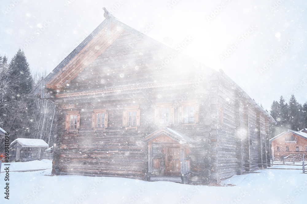 winter in the village, seasonal landscape, relief, hilly view wooden houses snowy landscape winter in the village, seasonal landscape, relief, hilly view wooden houses snowy landscape
