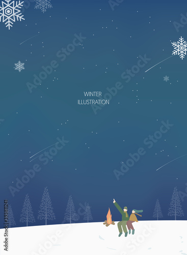 a collection of winter-emotional background illustrations