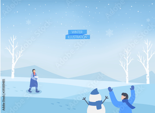 a collection of winter-emotional background illustrations