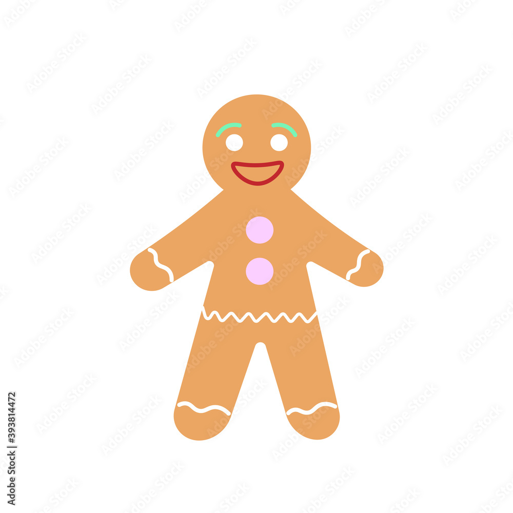 Gingerbread man Christmas cookie character illustration Gingerbread man Christmas cookie character illustration