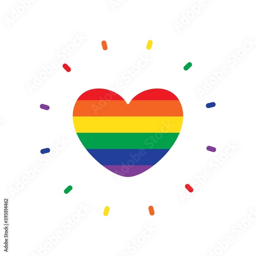 LGBT heart icon. Love rainbow symbol