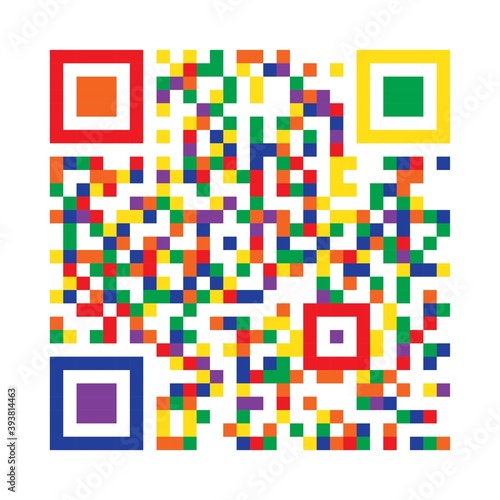 QR code with LGBTQ+ pride rainbow colors. Lgbt community sign