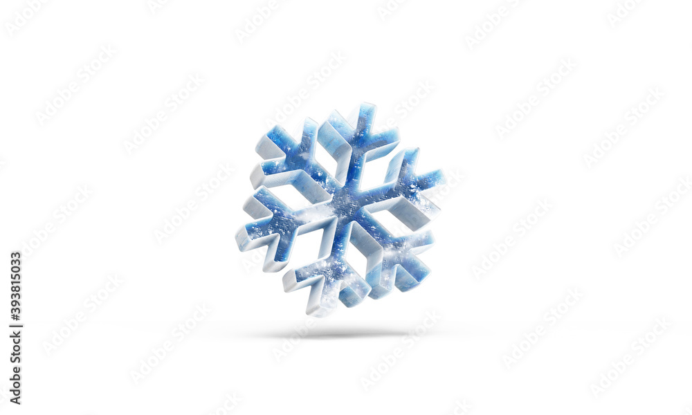 Fototapeta premium Icy Snowflake Icon on white background