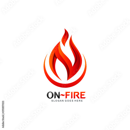 Letter n fire logo vector