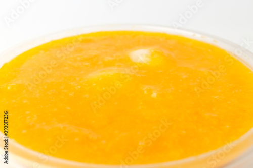 Pumpkin porridge on a white background