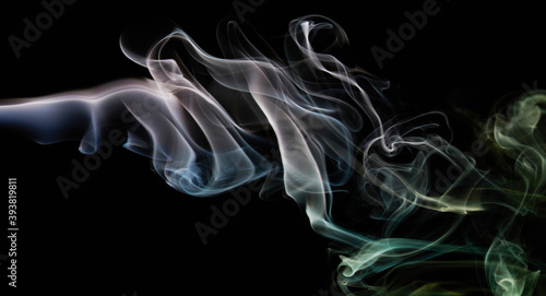 Flowing abstract colorful smoke shape
