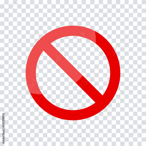 No sign icon. Prohibition vector sign. Vector isolated element. Red ban icon. Stock vector
