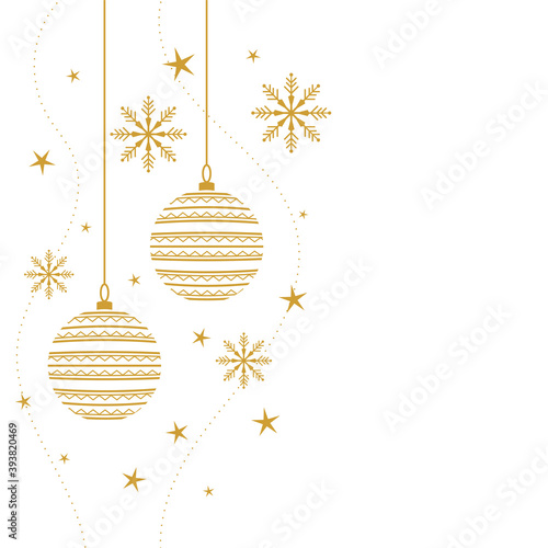 elegant merry christmas decorative background in white and gold colors