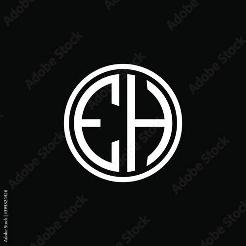 EH MONOGRAM letter icon design on BLACK background.Creative letter EH/E H logo design. EH initials MONOGRAM Logo design.