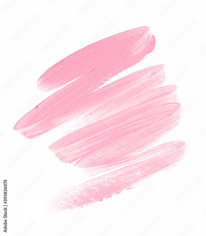 Naklejka premium Dry pink marker smudge trace isolated on white background. Perfect beauty element design. Image.