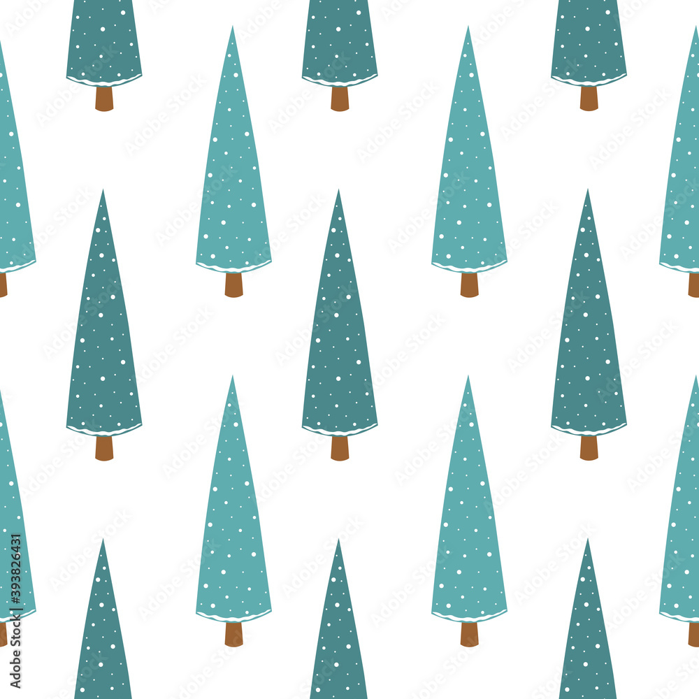 Seamless pattern blue Christmas trees symbol Happy New year vector illustration Seamless pattern blue Christmas trees symbol Happy New year vector illustration