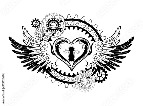Winged mechanical heart
