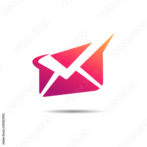 mail logo with tick mark symbol
