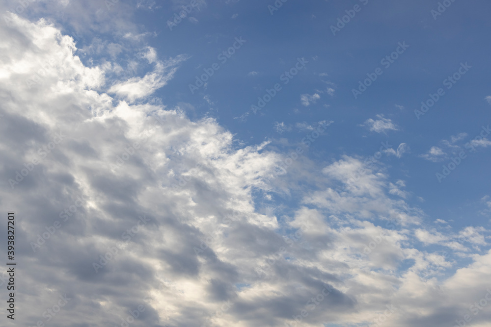 beautiful fluffy clouds and sky background
