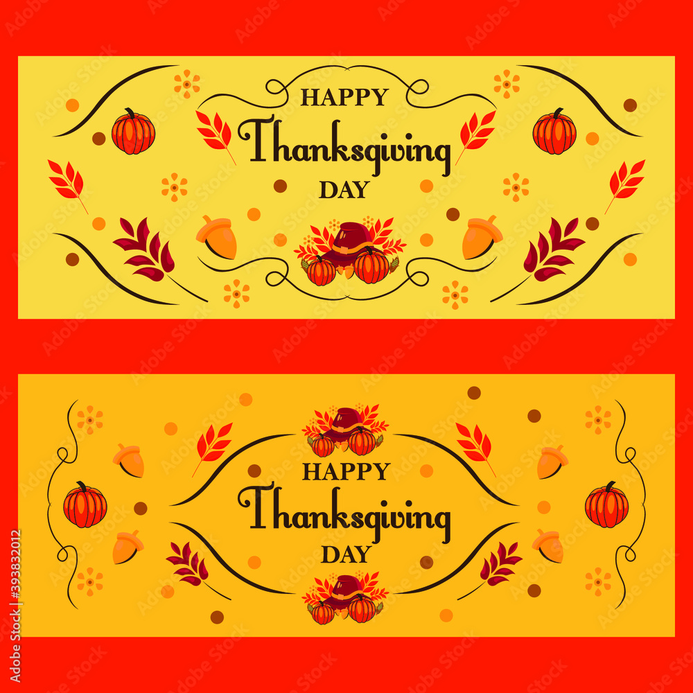 Thanksgiving Banner in Flat Design Thanksgiving Banner in Flat Design