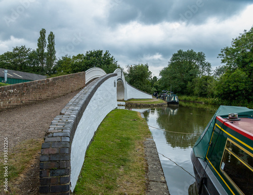 Fototapeta Victorian design bridge on an industrial canal in the British midlands
