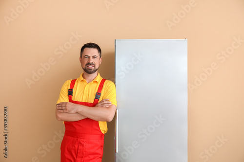 Worker of repair service ne...