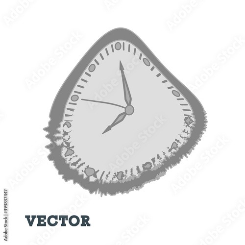 Clock. Abstract gray clock. Vector design element, icon.