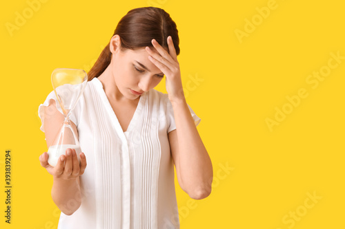 Depressed young woman with ...