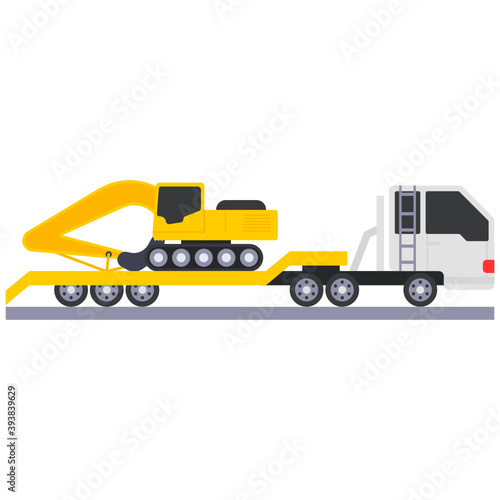 Crane transport Concept, Oversize Load Vehicle Icon, Heavy Hauler Vector Design, Trucks with trailers symbol, Overweight and oversize Transport Carrier Sign, Project Cargo and Logistics