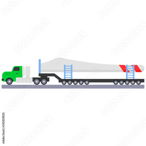 Windmill Propeller Concept, Oversize Load Vehicle Icon, Heavy Hauler Vector Design, Trucks with trailers symbol, Overweight and oversize Transport Carrier Sign, Project Cargo and Logistics