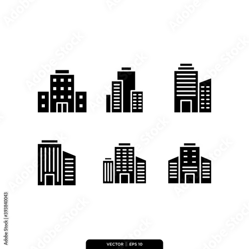 building icon vector logo template in trendy style