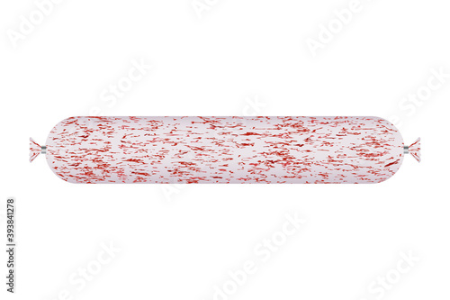 Dry salami stick isolated on white, vector illustration