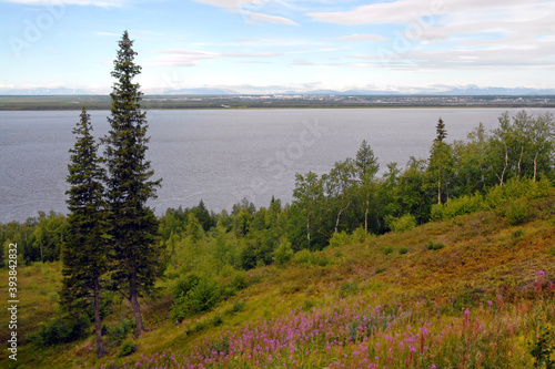 View at Ob river from Angalsky cape. Salekhard, Yamalo-Nenets Autonomous Okrug (Yamal), Russia. photo