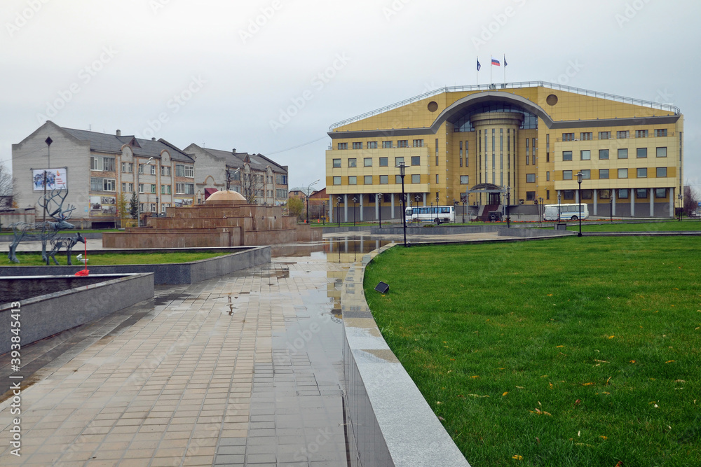 View of Purovsky District Administration building. Tarko-Sale, Yamalo-Nenets Autonomous Okrug (Yamal), Russia.