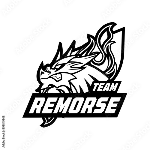 Esports Team Gaming Logo - Remorse Gaming - Black & White