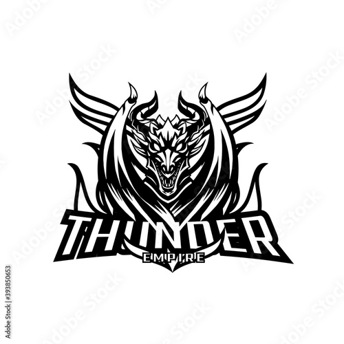 Esports Gaming Logo - Thunder Empire - Black & White