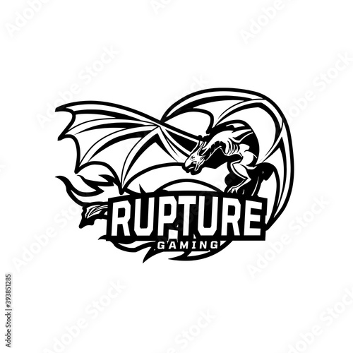 Esports Team Gaming Logo - Rupture Gaming - Black & White