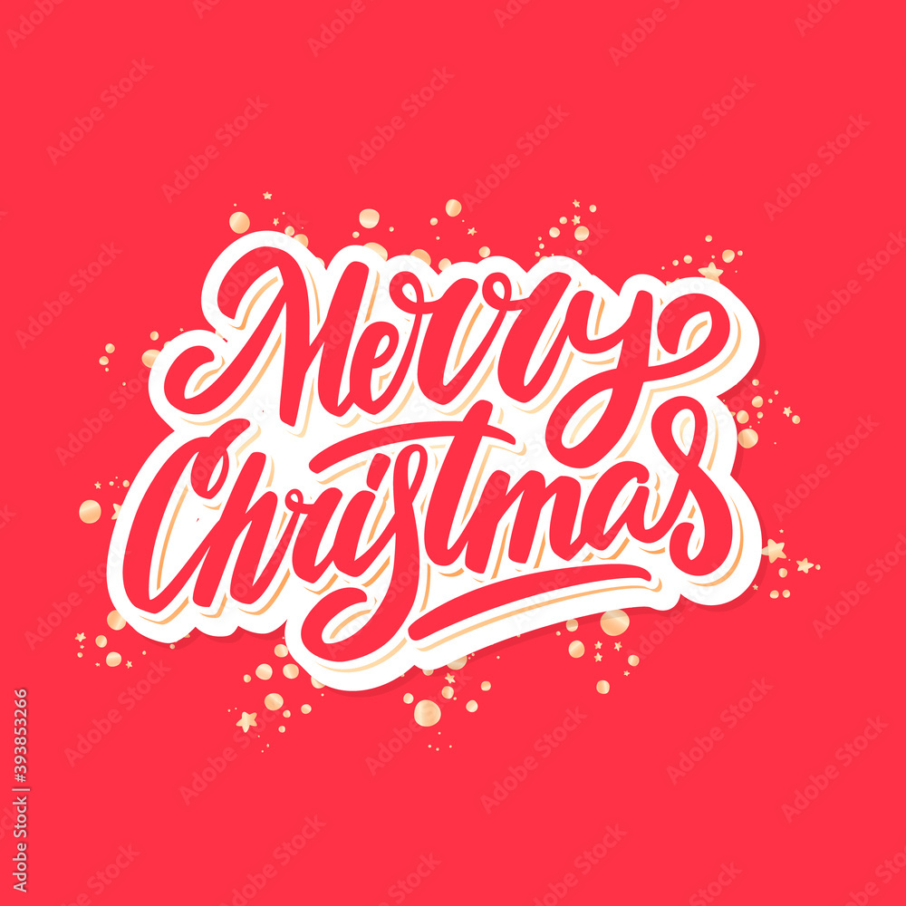 Merry Christmas. Vector lettering greeting card. Merry Christmas. Vector lettering greeting card.