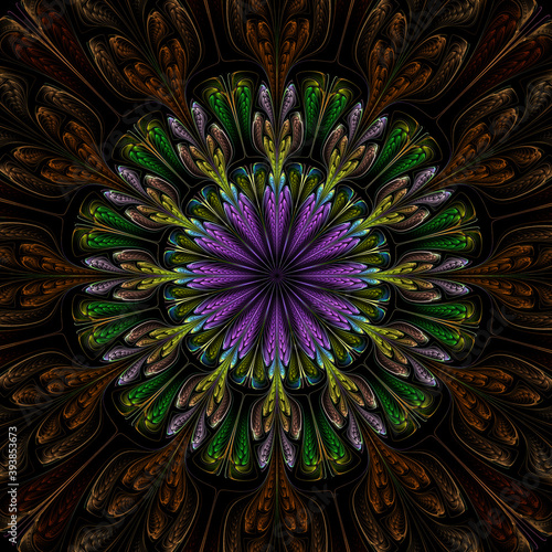 3d effect - abstract mandala style pattern 