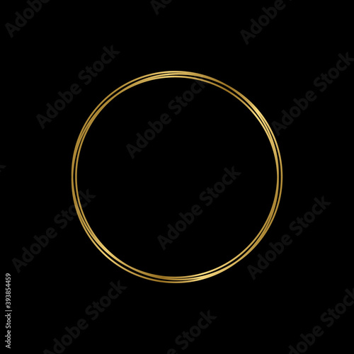 gold circle frame ornament vector illustration