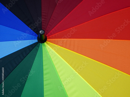 open multicolor umbrella texture, surface of colorful fabric