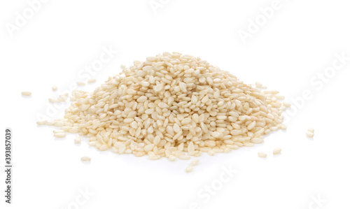 dried sesame on white background