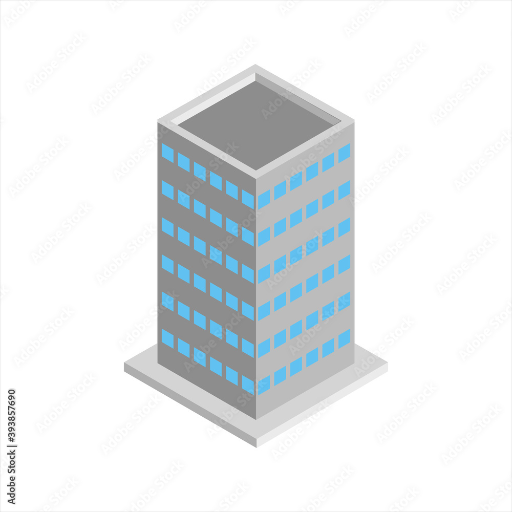 Modern City isometric set. Big office and shop building. Isolated on background. apartment houses, street and square with fountain. vector illustration. color editable. Modern City isometric set. Big office and shop building. Isolated on background. apartment houses, street and square with fountain. vector illustration. color editable.