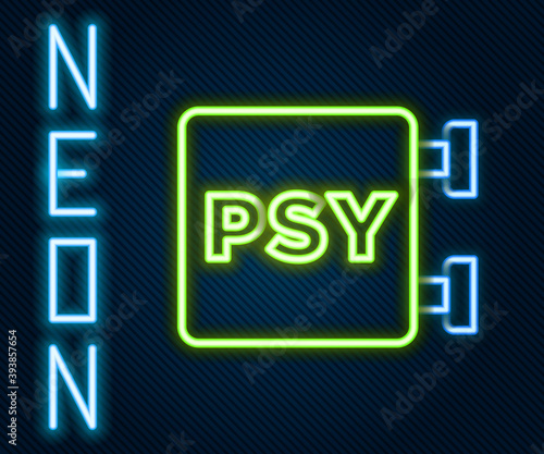 Glowing neon line Psychology icon isolated on black background. Psi symbol. Mental health concept, psychoanalysis analysis and psychotherapy. Colorful outline concept. Vector.