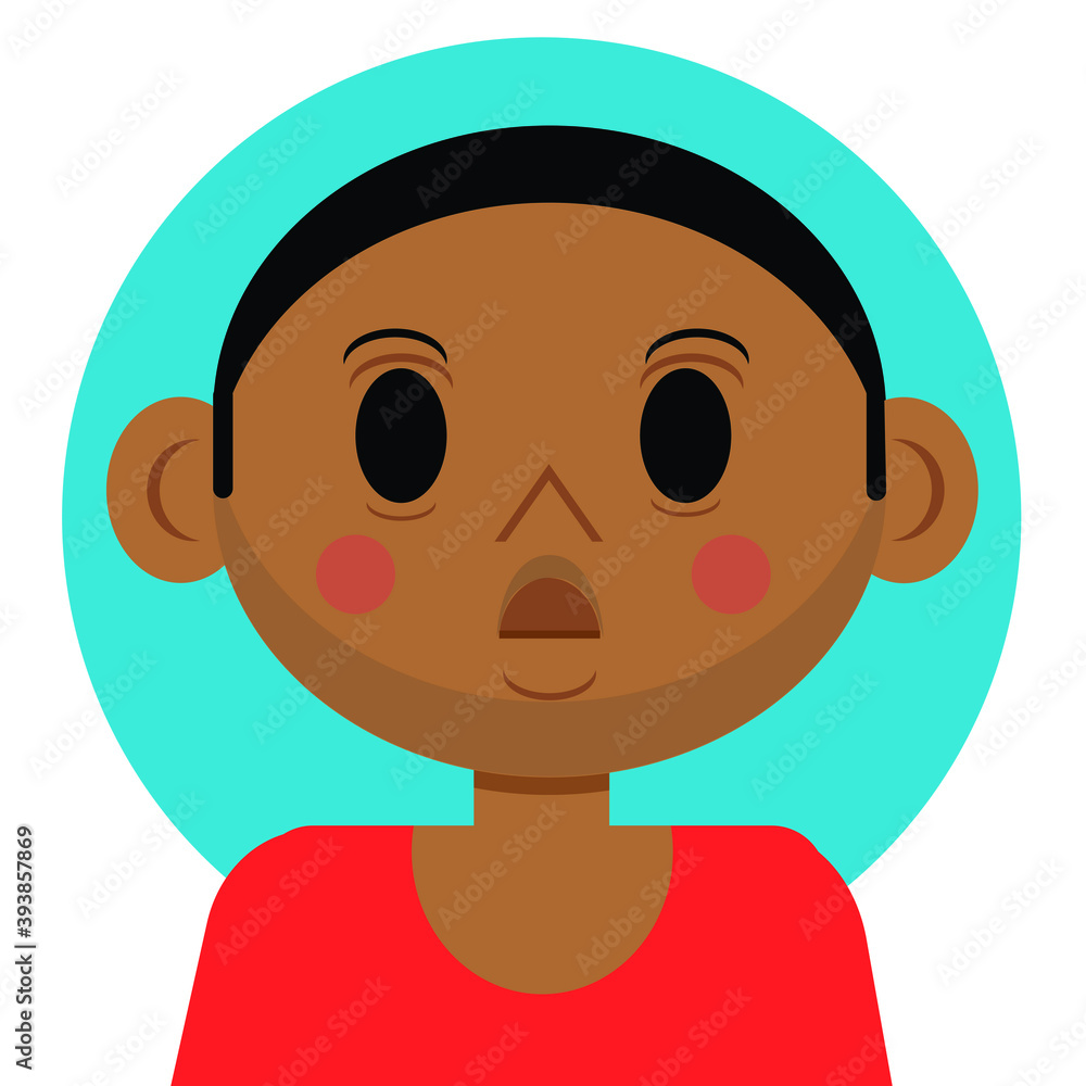 Obraz premium vector illustration of a boy in a red shirt