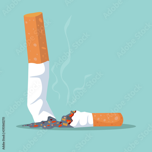 Cigarette butt icon Flat illustration vector