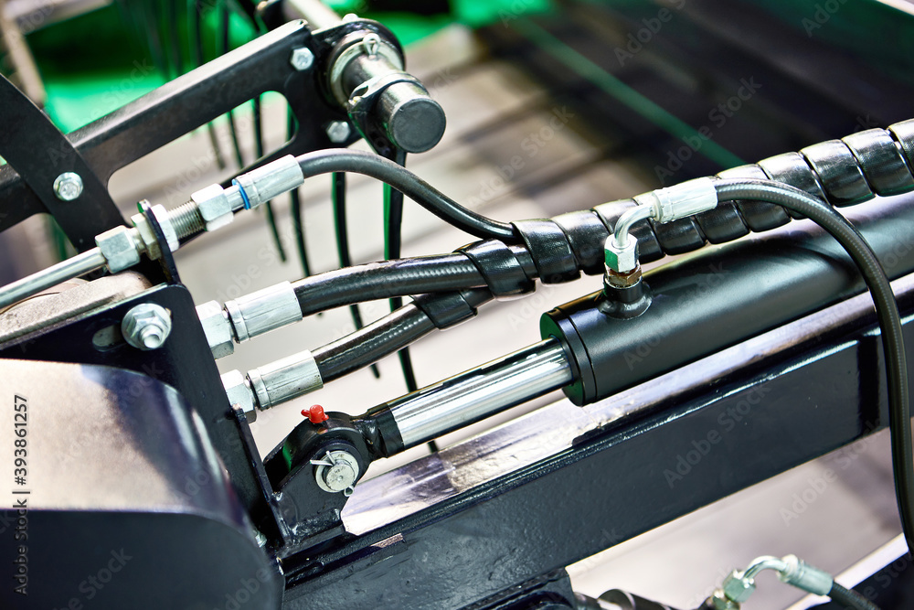 Obraz premium Hydraulic machine mechanism