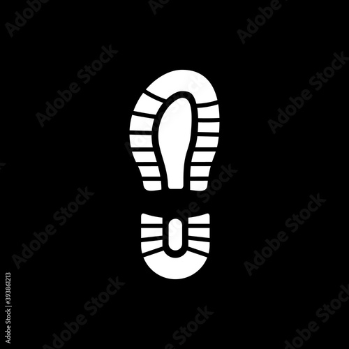 Boot footstep icon or footprint silhouette