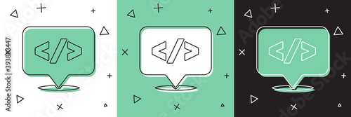 Set Web design and front end development icon isolated on white and green, black background. Vector.