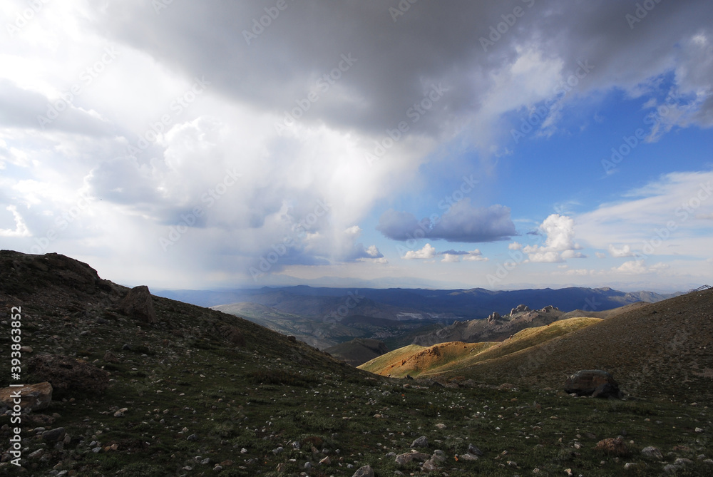 Fototapeta premium Bolkar Mountain, plateau of lakes. Karagöl, Tiled lake, Square Plateau. Taurus Mountains, Nigde, Turkey.