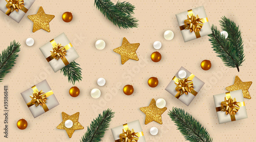 Merry Christmas and Happy New Year background
