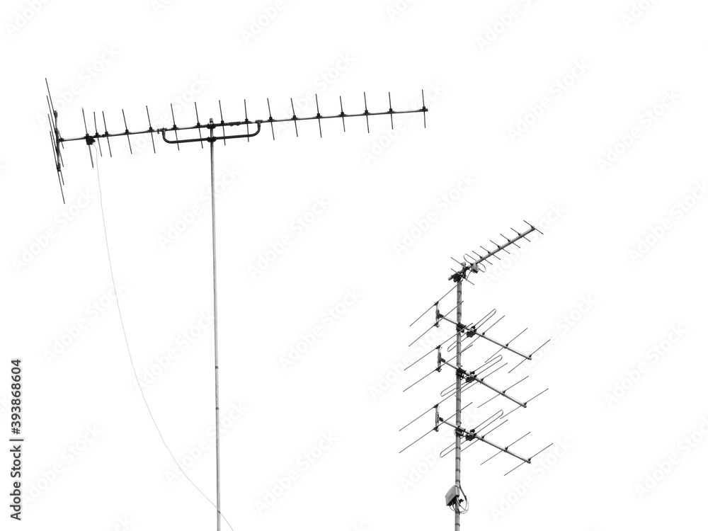 TV antenna isolated on white background Stock Photo | Adobe Stock